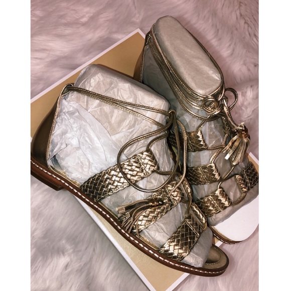 PALE GOLD MK SANDALS - Picture 1 of 2